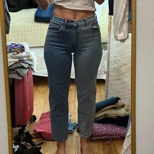 Abercrombie & Fitch Two-tone Straight leg Mom Jeans size 26